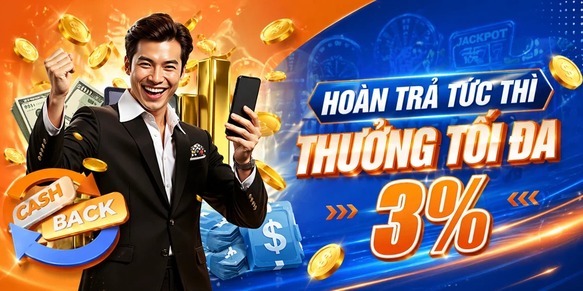 Hoàn trả tức thì thưởng tối đa 3%