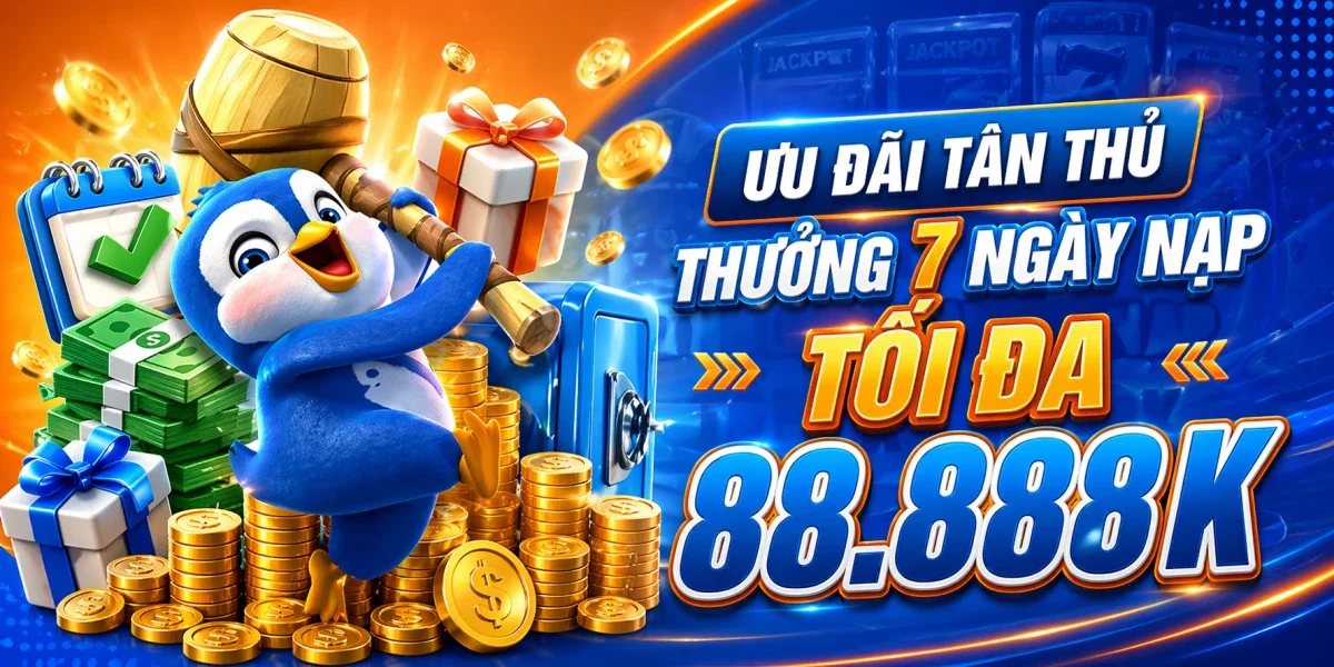 Ưu đãi tân thủ thưởng 7 ngày nạp tối đa 88.888K